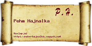 Pehm Hajnalka névjegykártya